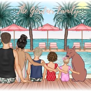 Custom Illustrated Digital Family Portraits